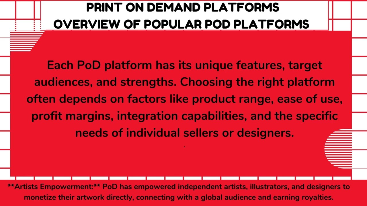 OVERVIEW OF PRINT ON DEMAND PLATFORMS | PRINT ON DEMAND 101 Video 4